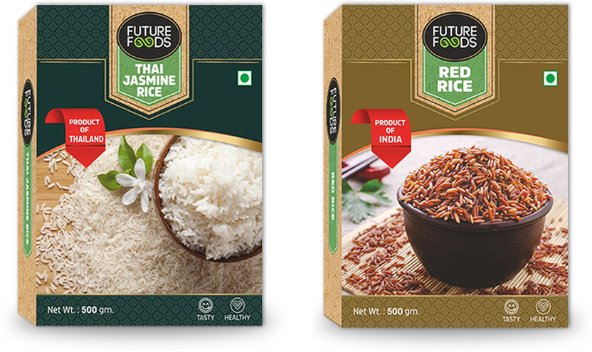 Future Future Foods Red Rice & Thai Jasmine Rice - 500 gm each Red Jasmine Rice (Long Grain, Raw)(1 kg) - Flipkart Deal