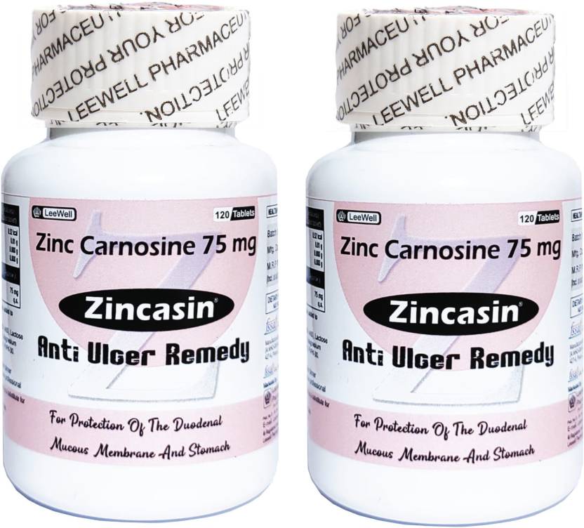 zincasin Zinc Carnosine 75mg for Gastric mucosa Lining Protection