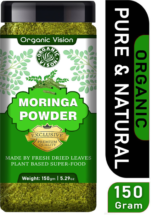 Organic Vision 100% Organic Moringa Powder - Moringa Oleifera - USDA Certified(150 g)