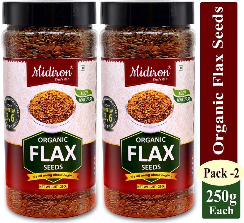 Midiron Roasted Flax Seeds Rich in fiber (Alsi/ Tisi/Teesi) Seeds
