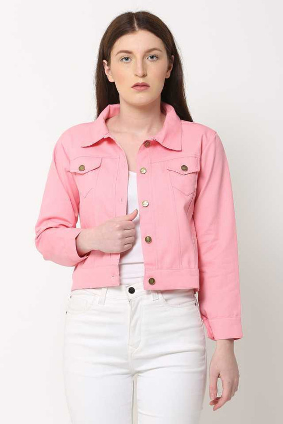 Sleeve Solid Women Denim Jacket 