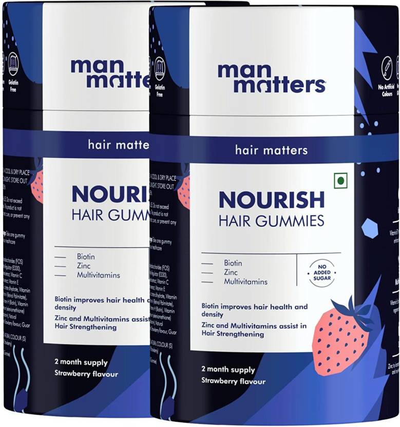 Man Matters Biotin Hair Growth Gummies No Added Sugar Multivitamins 2 Month Pack Price In 3449