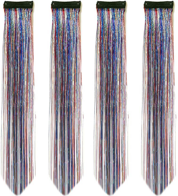 HEAVEN Straight Glitter Streak Colored Extension Highlighter For Women