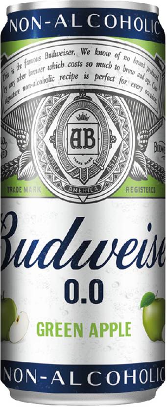 Budweiser Non alcoholic Green Apple Can Price In India Buy Budweiser 