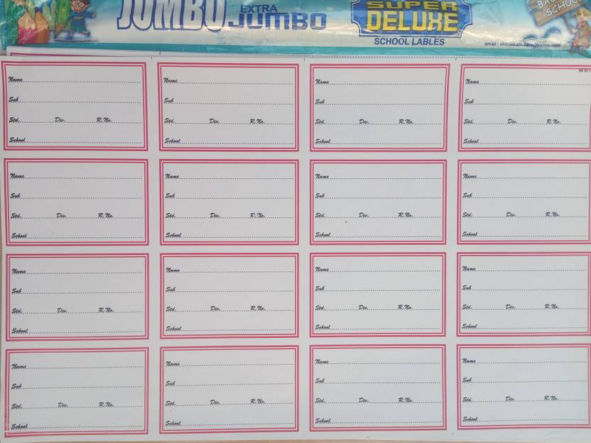 Super Easy White Paper Name Slip Note Book Stickers School Label for