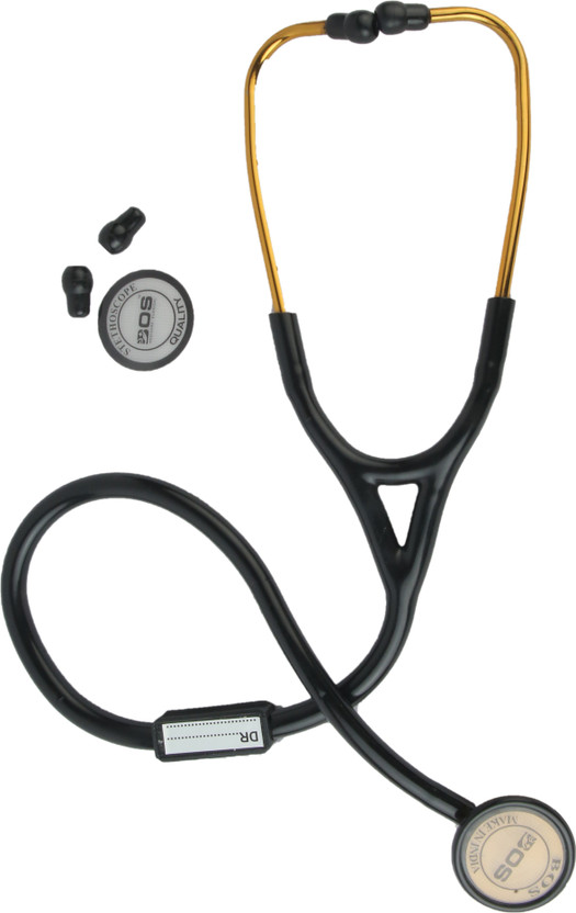 Bos Medicare Surgical stethoscope Gold Plated Single Head SS ( Bosm 41 ) BLACK Gold Plated Stethoscope(Black)
