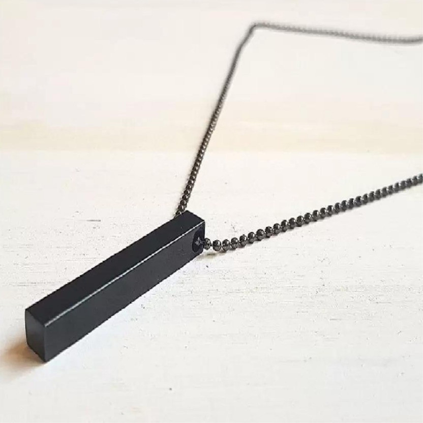ruby collection Metal Fancy & Stylish 3D Vertical Bar Locket Pendant Chain Stainless Steel Locket