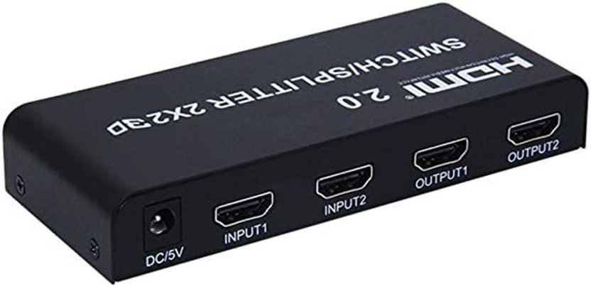 Etzin 2X2 HDMI 2.0 Switch Splitter 2 in 2 out 4K@60Hz RGB/YUV 4 32 inch Blu-ray Player(Black)