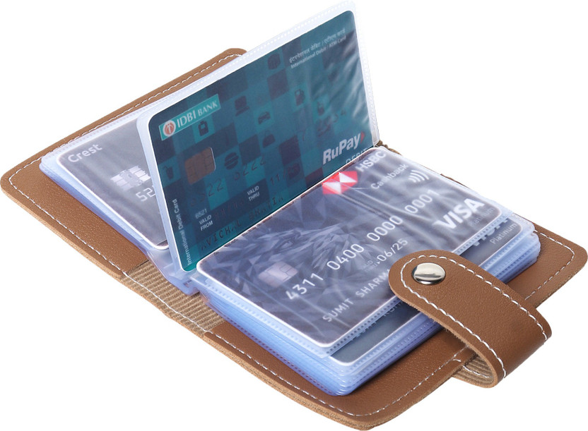 Flipkart SmartBuy Brown PU Leather Business Visiting Credit/Debit 24 Card Holder(Set of 1, Brown)