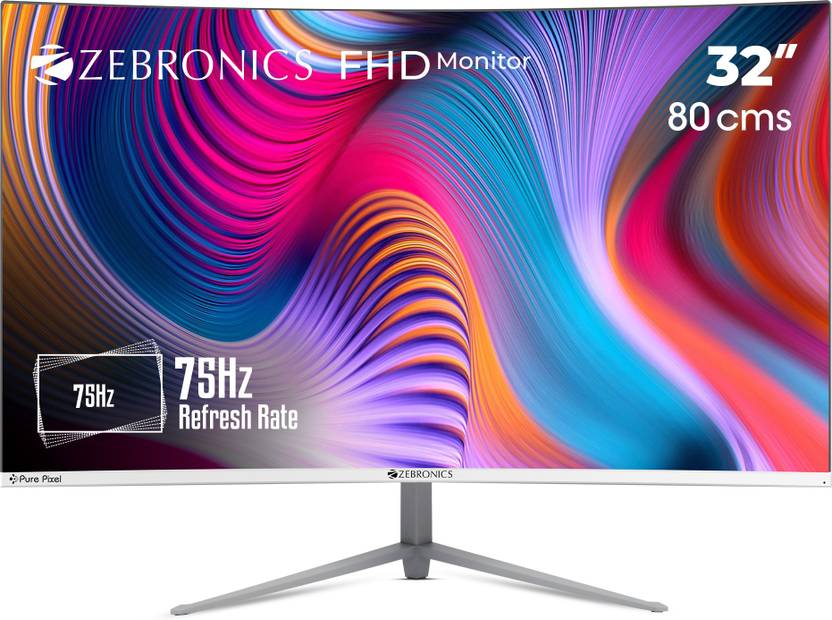 Zebronics 32 Inch Curved Full Hd Va Panel Wall Mountable Monitor Zeb