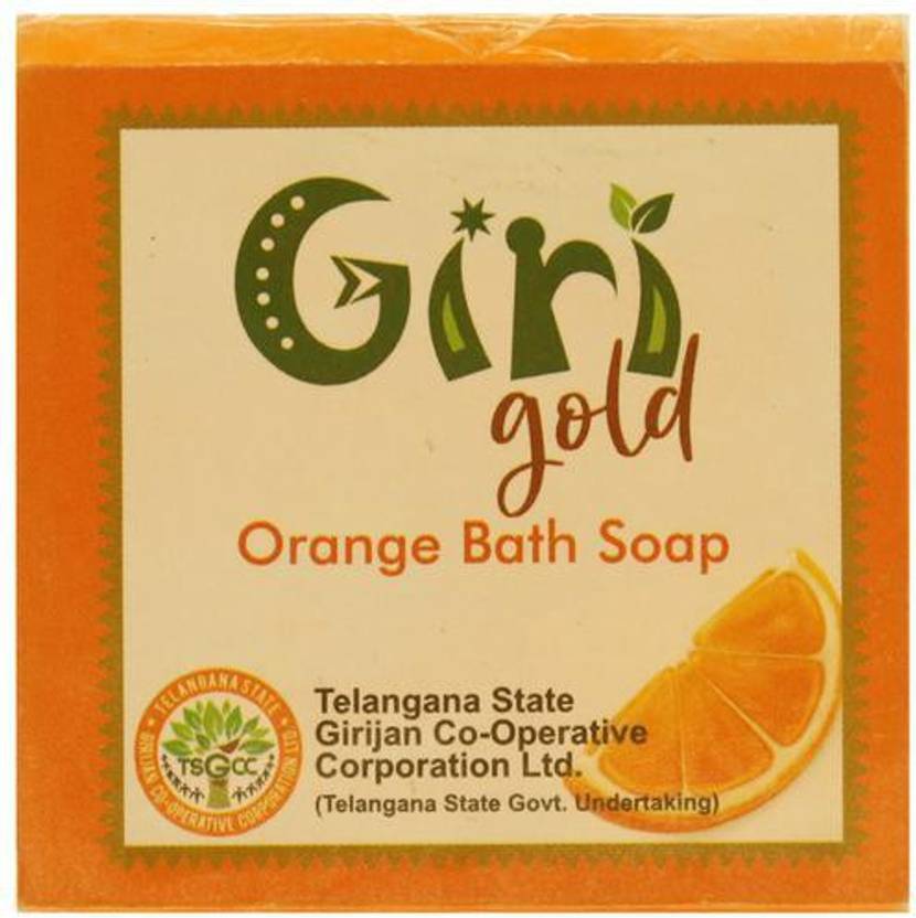 TRIBES INDIA Giri Gold Bath Soap Rehydrates & Cleanses Skin, Chemical Free, Orange, 100g Price