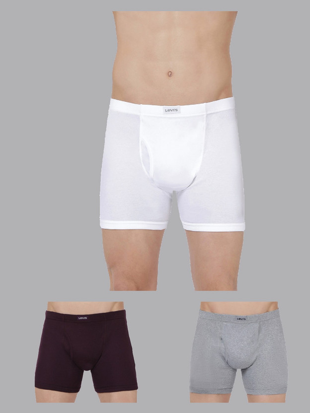 LEVI'S Men 010 100% Cotton Solid Mid Rise Brief