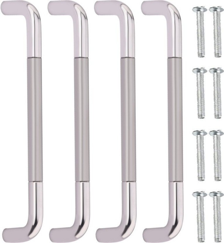 DecorDepo Fancy Steel Cabinet | Drawer | Wardrobe Handle 4 Inch With Screws Set of 4 Pcs Stainless Steel Cabinet/Drawer Handle(Steel Pack of 4)