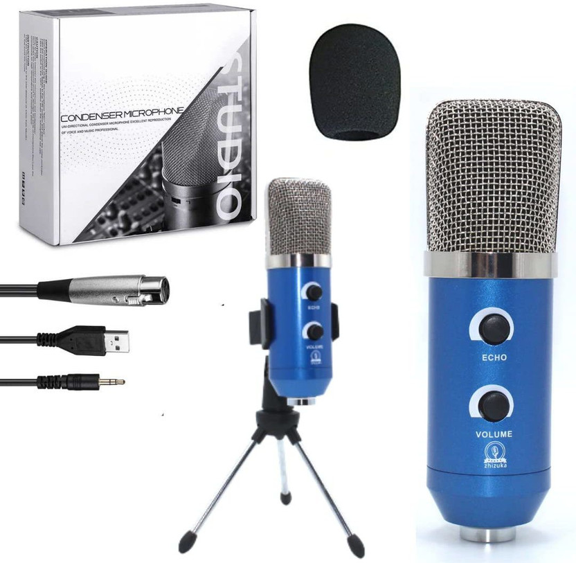 zhizuka BM750 AUX/USB Professional Condenser Mic for Studio Recording, Streaming, Gaming Microphone