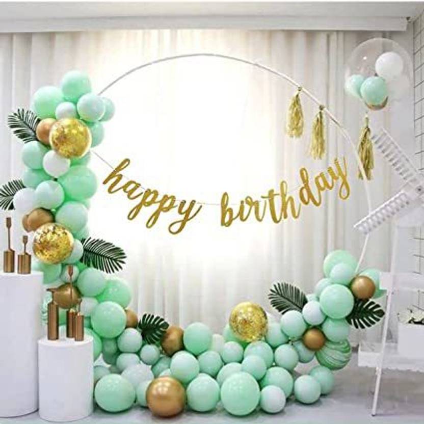 Air It Up Solid Green Theme Birthday Decoration Combo