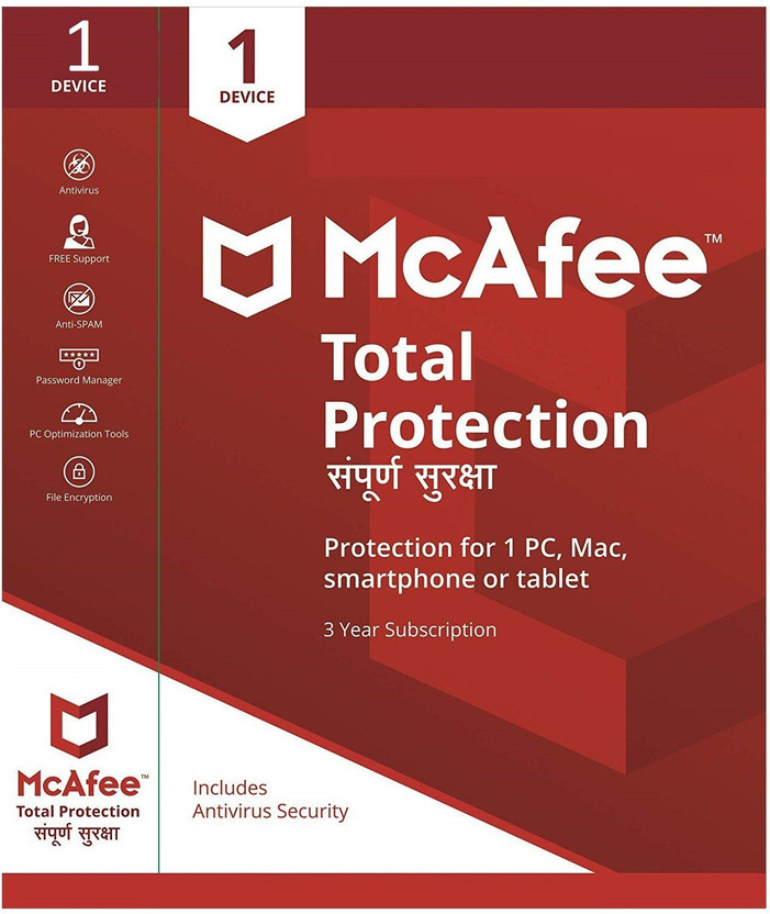 McAfee McAfee Total Security 1.0 User 3 Years(CD/DVD) - Flipkart Deal