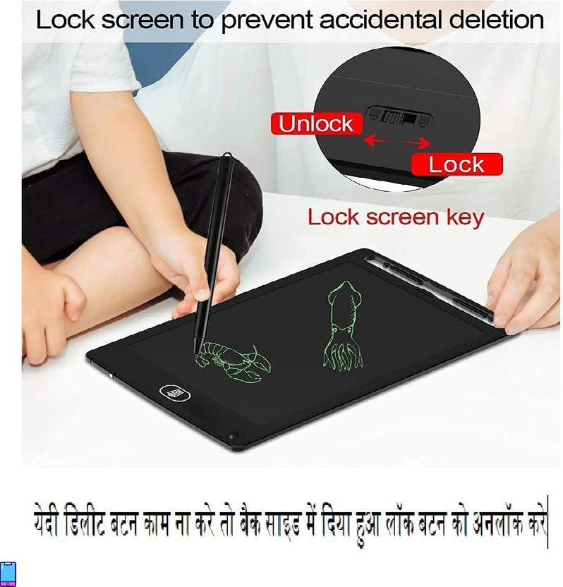 Jeevan jyoti agency LCD Electronic Writing pad Tablet 8.5"Screen Kids Toys Drawing Tablet J121(Multicolor)