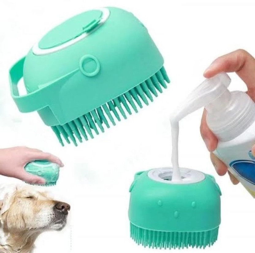 glimpcy Dog Bath Brush Body Scrubber for Bathing Soft Silicone Groomers for Pet Plain/ Bristle Brushes for  Dog & Cat, Cow, Horse, Dog, Cat, Rabbit, Monkey, Donkey, Turtle
