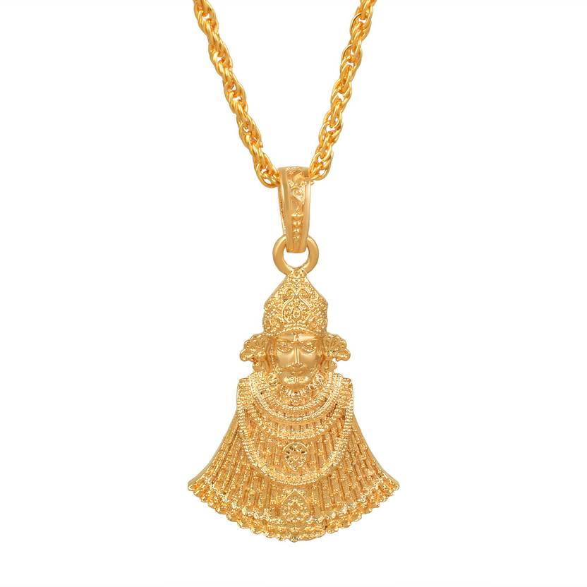 memoir Brass Micron Goldplated Khatu Shyam ji Chain Pendant Jewellery