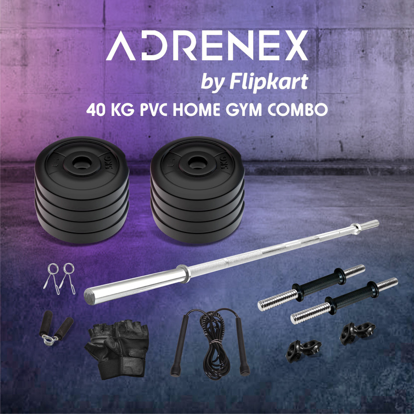 Adrenex 40 kg PVC 40 KG COMBO 9-WB Home Gym Kit Home Gym Combo