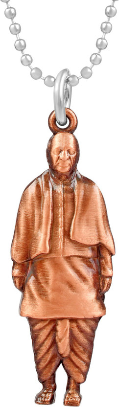 Dzinetrendz Brass Antique Copper plated Sardar Patel Chain Pendant India leader Hero Copper Brass Pendant