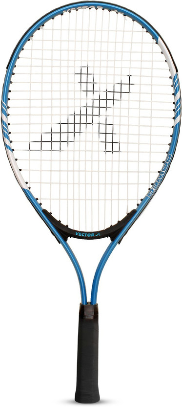 VECTOR X VXT-520 Aluminium Frame+ Full Cover|Oval Shape|Beginners Intermediate level 25" Blue Strung Tennis Racquet(Pack of: 1, 190 g)