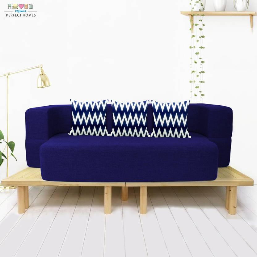 Flipkart Perfect Homes Cambridge 72"x44"x10" 3 Seater Low Floor Sofa