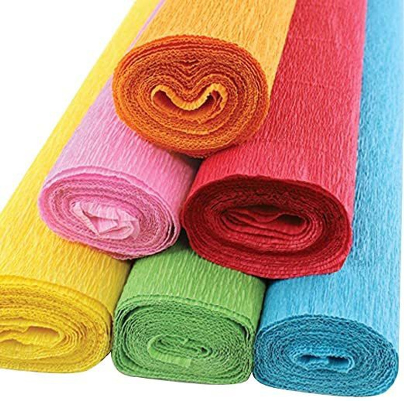 RJV RJV Global 13 Pcs Wrinkled Crepe Paper for DIY Flower Making & Wrapping(80cm L x 25cm B ) - Flipkart Deal