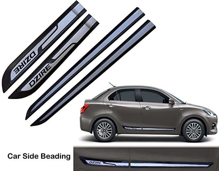 Bubu Car door side chrome line beading for Swift Dzire car set of 4 piece (5m) Car Beading Roll For Door(5 m)