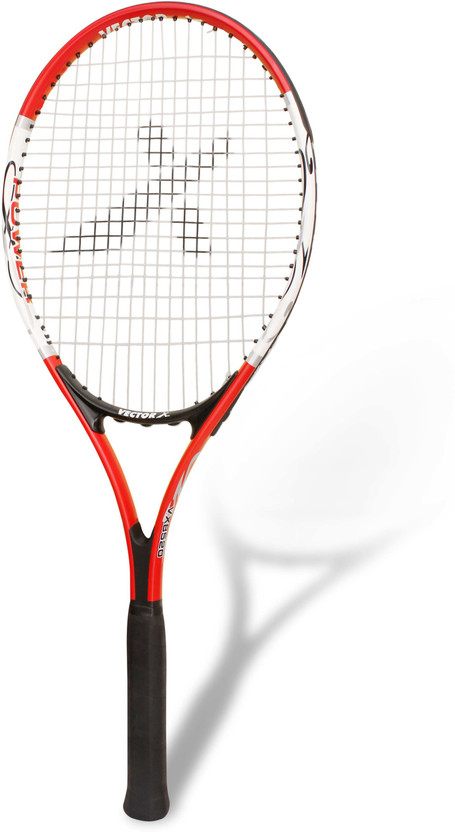 VECTOR X VXT-520 Aluminium Frame+ Full Cover|Oval Shape|Beginners Intermediate level 27" Red Strung Tennis Racquet(Pack of: 1, 280 g)