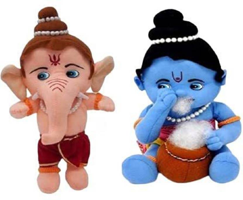 TISHYAM Ganesha With Krishna Soft Toy For Kids 28 cm Ganesha With