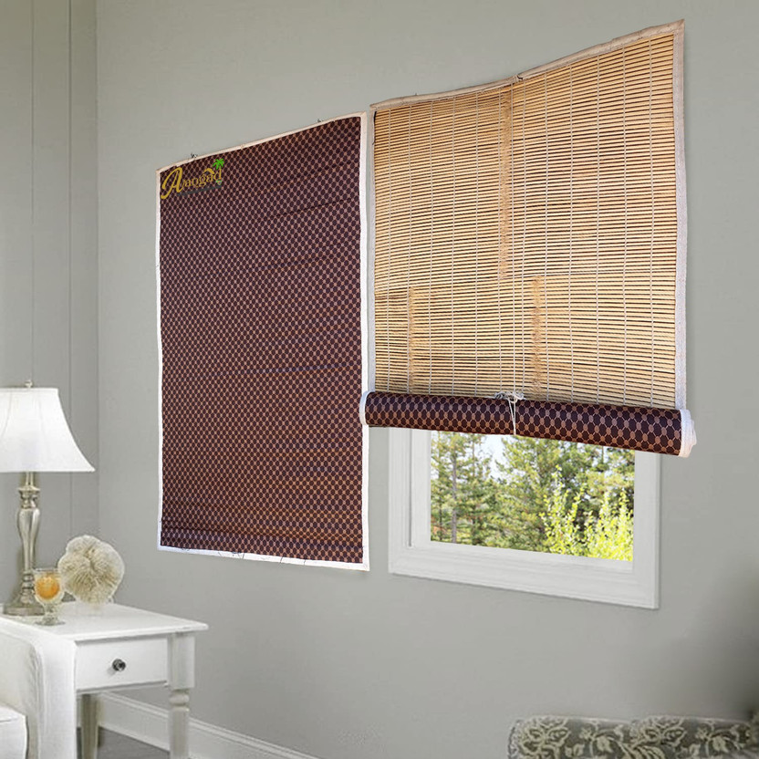 Aangad Roller Blind Hand Drawn In Window(Bamboo, 213 cm x 121 cm, (6.99 ft x 3.97 ft))