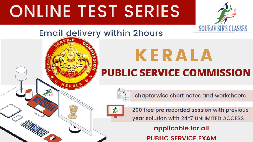 Material On Kerala PSC Online Test Series | Chapterwise, Topicwise Questions And Mock Tests With Solutions | Practice 2080 MCQs |200 Free Classes (Email Delivery In 2 Hours)(Spiral, SOURAV SIR)