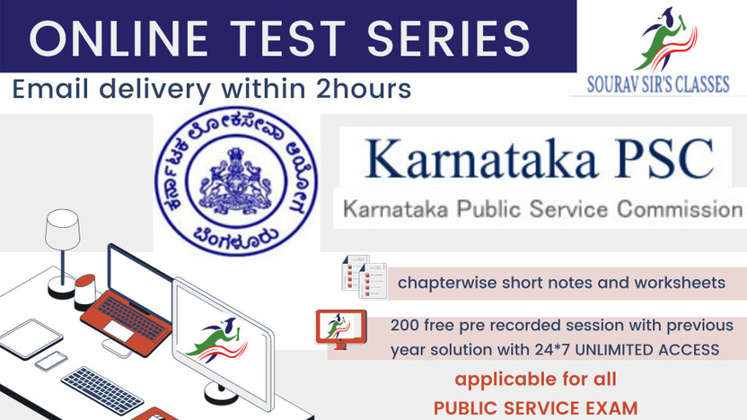 Material On Karnataka PSC Online Test Series | Chapterwise, Topicwise Questions And Mock Tests With Solutions |Practice 2080 MCQs | 200 Free Classes (Email Delivery In 2 Hours)(Spiral, SOURAV SIR)