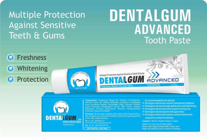 DENTAL GUM Advance toothpaste pack of 3 Toothpaste(225 g, Pack of 3)