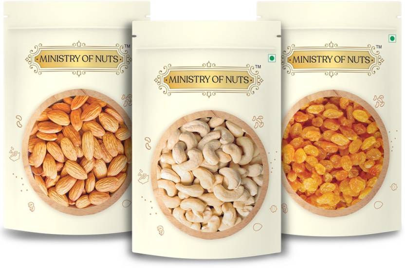 Ministry Of Nuts Pack of 3 Premium Dry Fruits Almonds 200g, Cashew Nuts ...