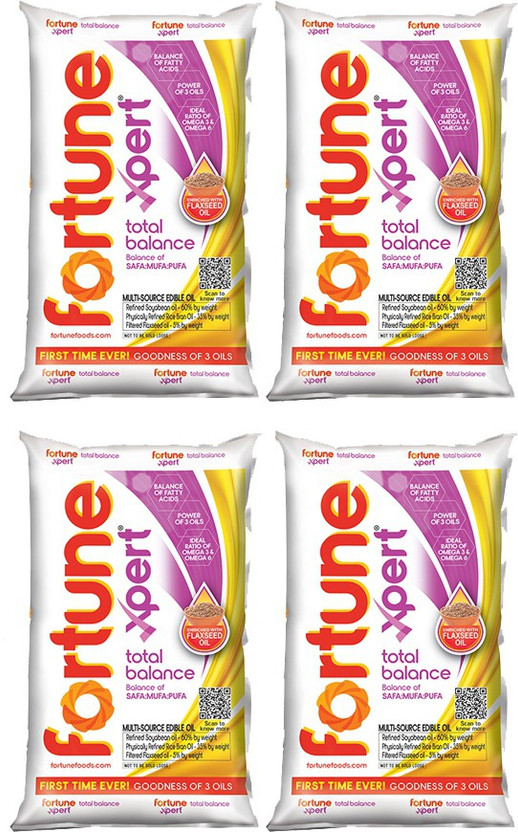 FORTUNE Xpert Total Balance Soyabean Oil Pouch(4 x 1 L)