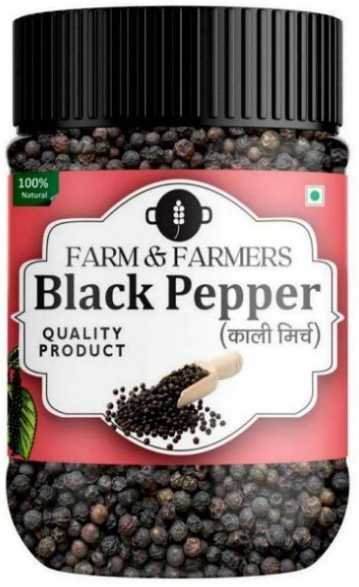 FARMS & FARMERS Organic Black Pepper Whole Kali Mirch Sabut Premium