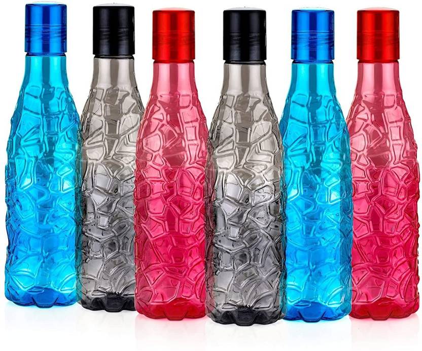 Swizz Plastic Water Bottles ZigZag Pattern With Golden Ring For Home 1