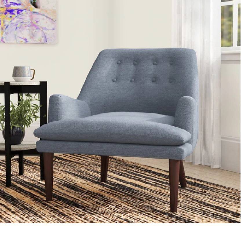 Lakdi The Furniture Co. Fabric Upholstery Lounge Chair with Wooden