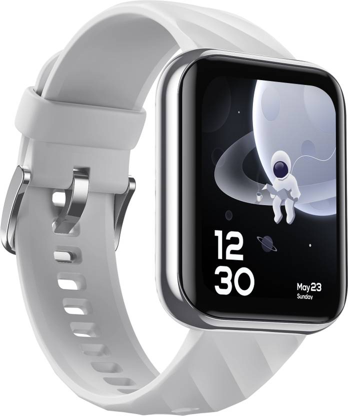 DIZO Watch D 1.8 inch Dynamic display with 550nits brightness (by realme techLife)  (White Strap, Free Size)
