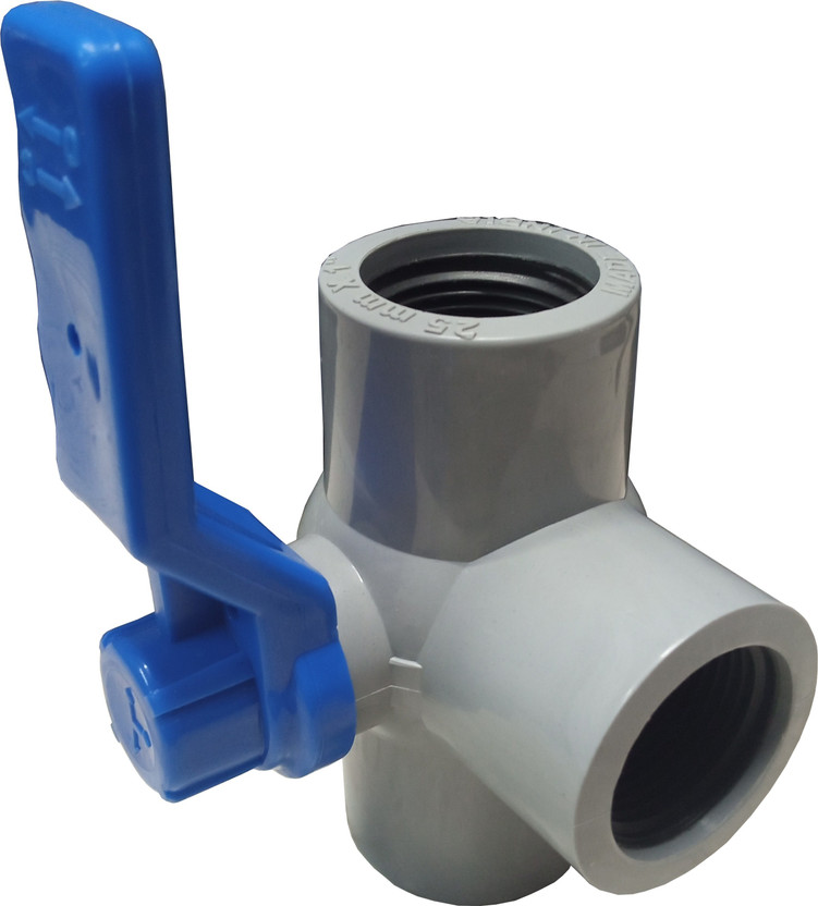 droptech Three Way PVC Ball Valve 3/4", Threaded Ball Valves