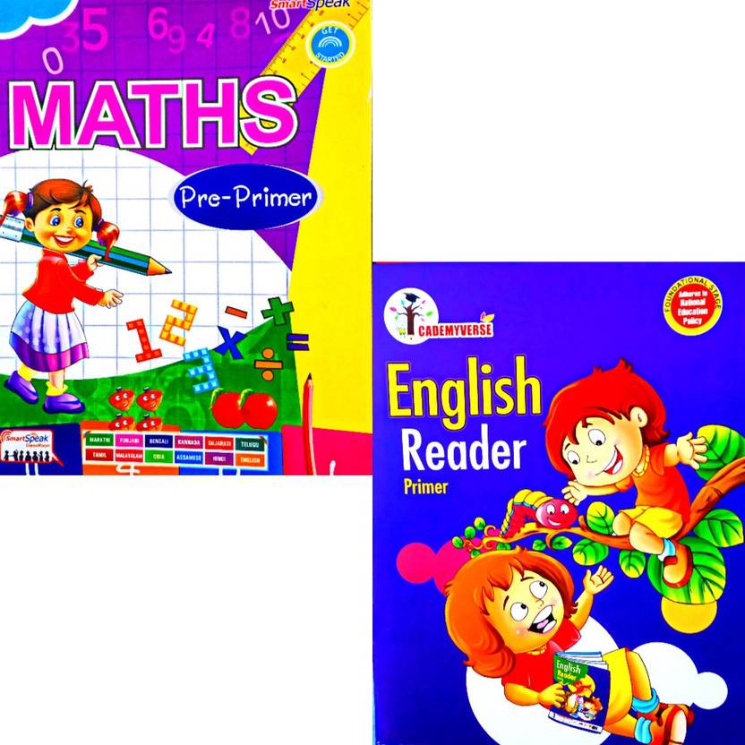 LKG, UKG Book Set For Kids. Set Of 2 Books. English Reader And Maths