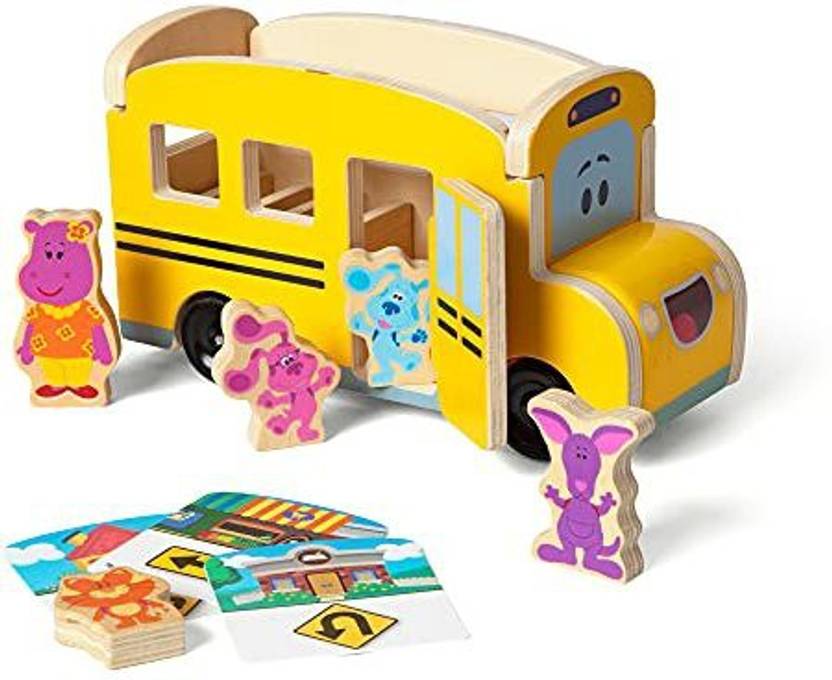 MELISSA & DOUG Blue's Clues & You! Wooden PullBack School Bus (9