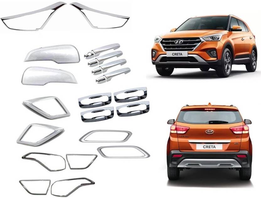 AMARIO Exterior Chrome Accessories Combo Kit For Creta (2018-2019) Set ...
