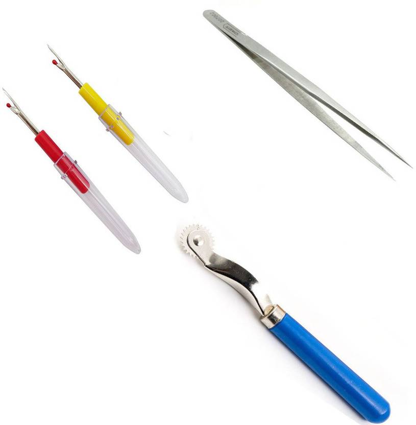 Crafts Haveli 3 Items Combo 2 Seam Ripper, 1 Tracing Wheel & Tweezer Sewing Kit Price in India