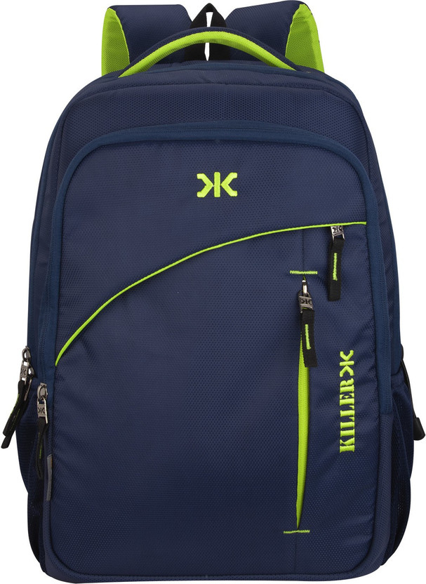 Killer louis 38l large navy blue polyester laptop backpack with 3 compartments clearance
