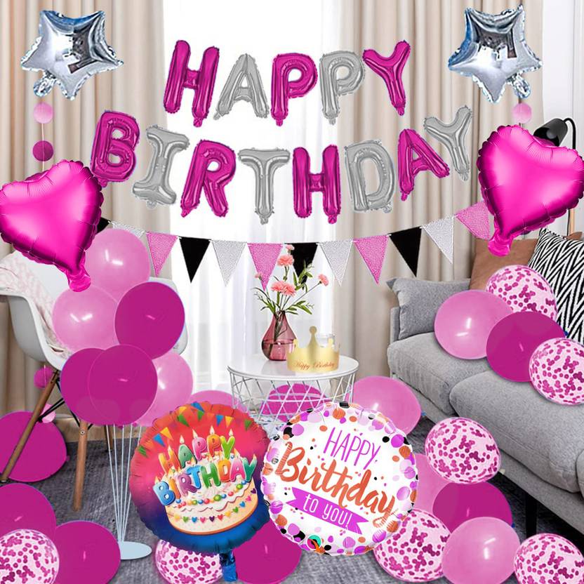 CITRODA Happy Birthday Decorations Kit Party Balloons Banner Set for