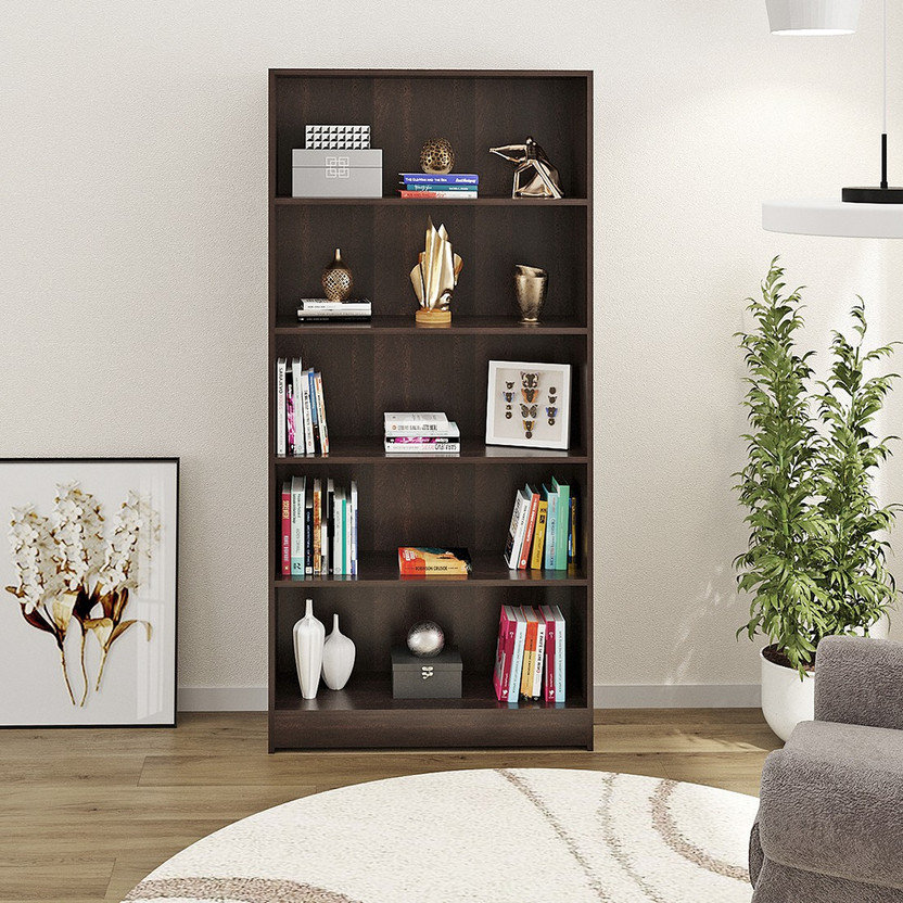 BLUEWUD Alex Engineered Wood Open Book Shelf(Finish Color - Wenge, DIY(Do-It-Yourself))