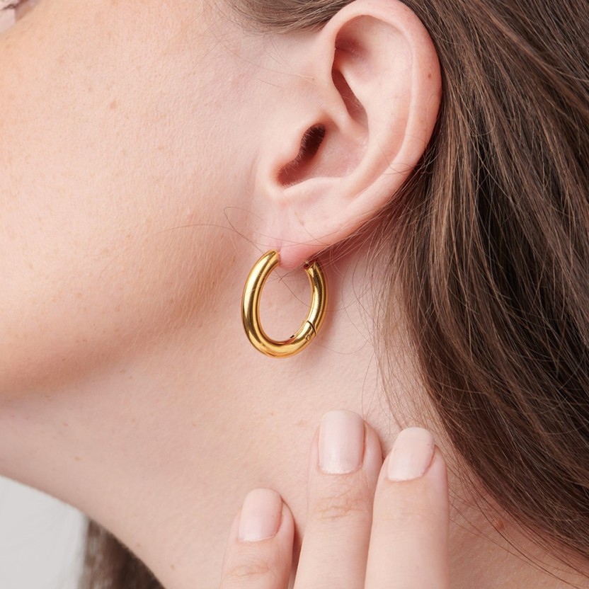 18k hoop earrings gold